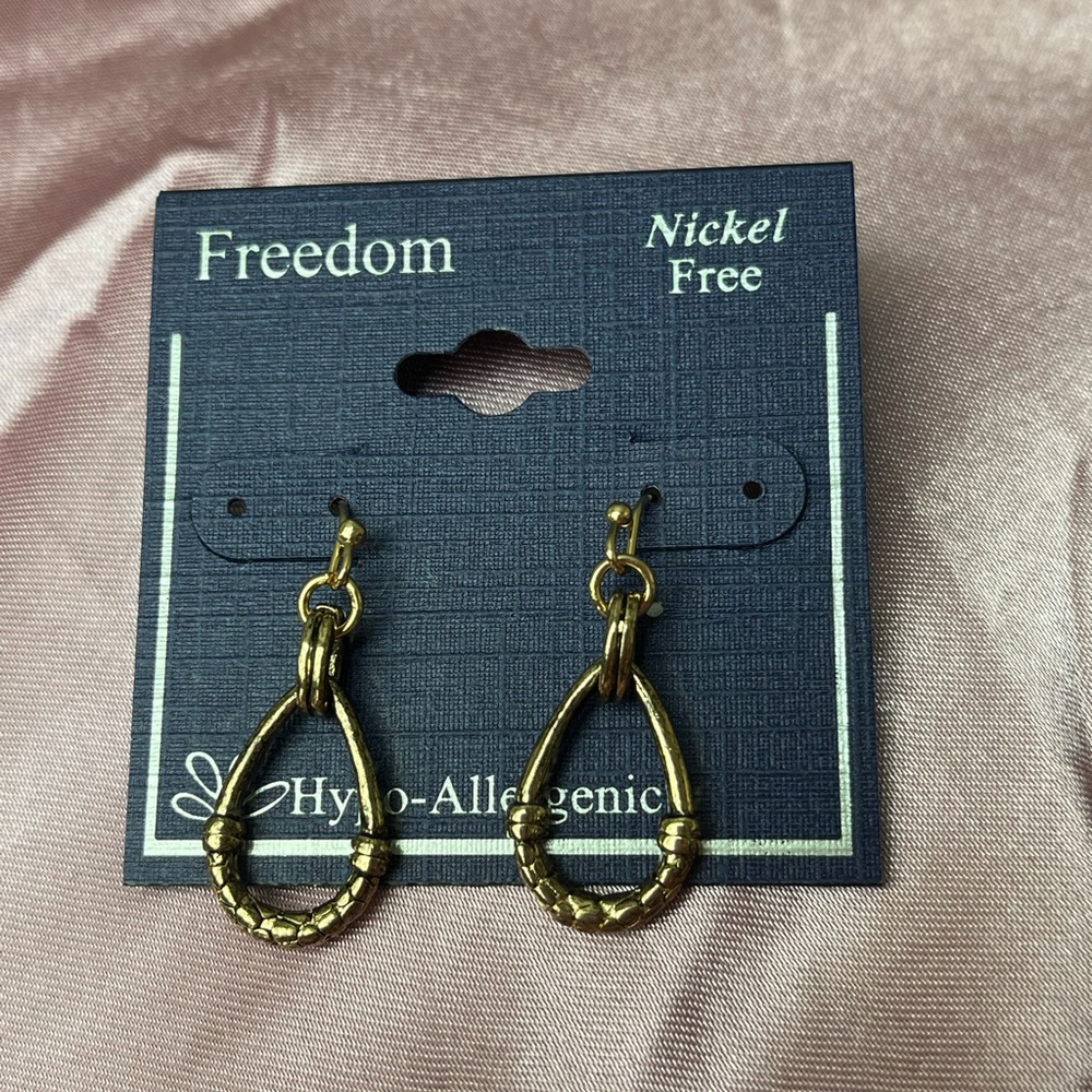 Freedom Gold Teardrop Earrings